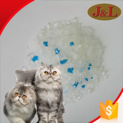 Plastic Bag Stocked Silica Gel Crystal Cat Litter White With 3% Blue Indicator